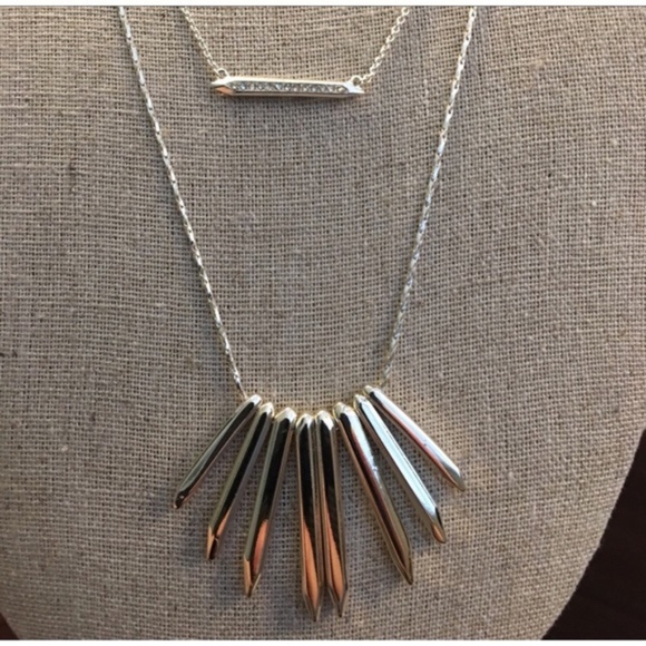 :: S&D SILVER⚔️Rebel [ V-3-in-1 ] Cluster Layer Necklace - Picture 7 of 8